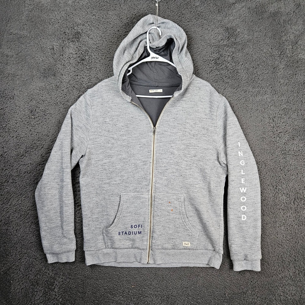 Marine Layer SoFi Stadium Inglewood Full Zip‎ Hoodie Gray Mens Large